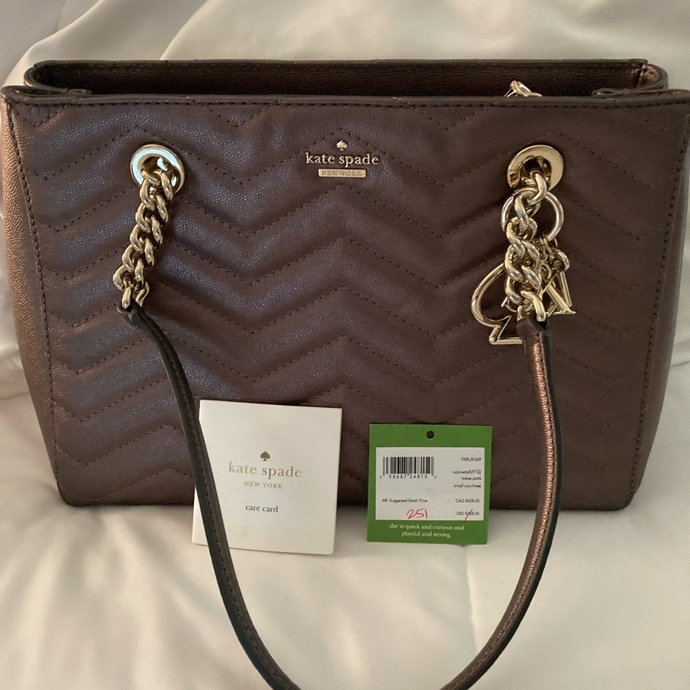 Authentic Kate Spade New York Reese Park Ash Metal Purse